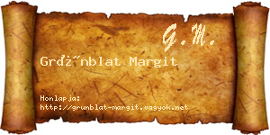 Grünblat Margit névjegykártya